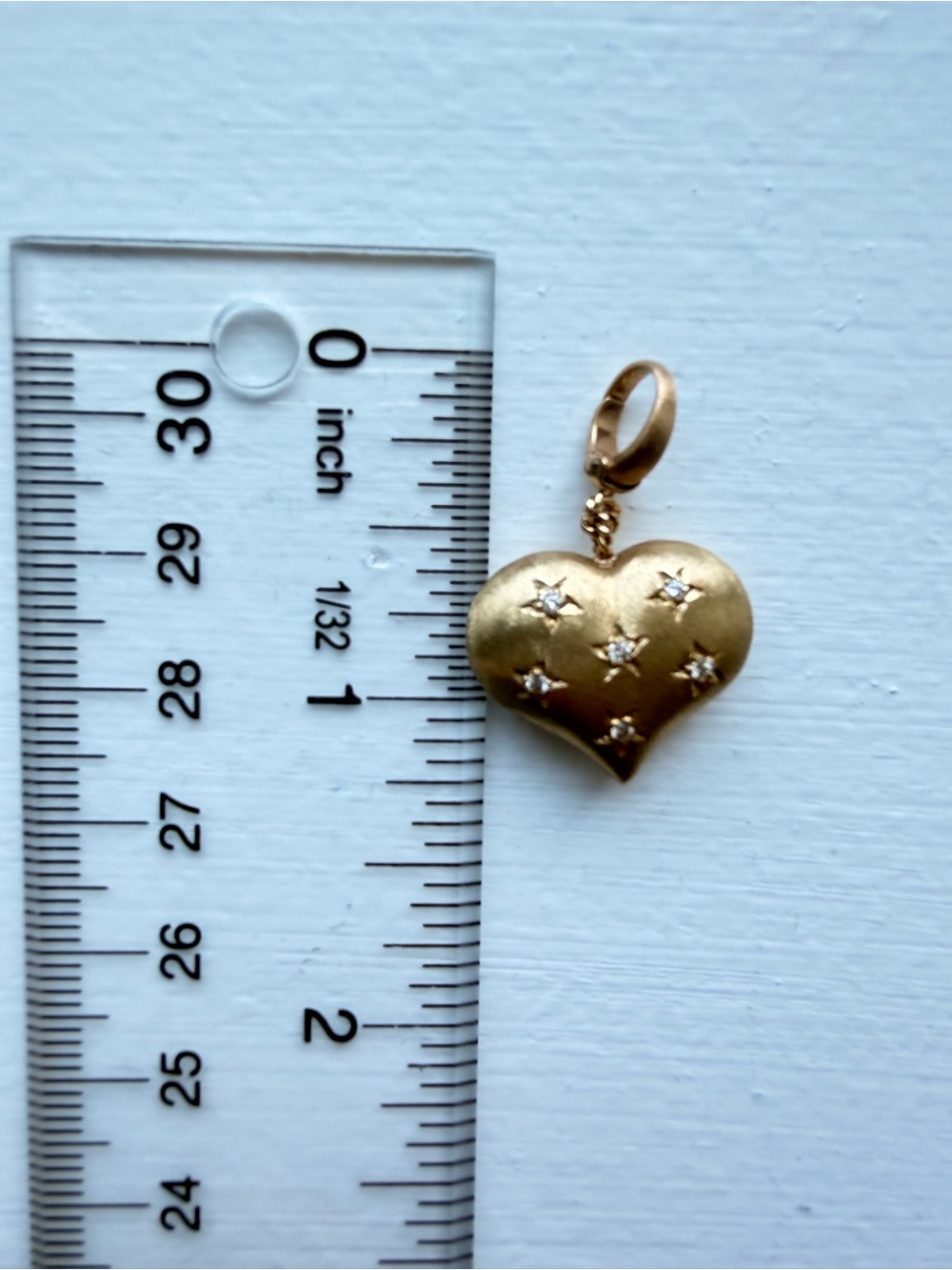 Marie Lichtenberg Gold Heart Pendant Charm with Star-Set Diamonds - Picture 3 of 11